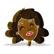 cartoon happy female face N21