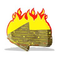 cartoon burning direction arrow N2