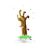 Cartoon Zombie Rising From Grave N8