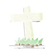 cartoon wooden cross grave N5