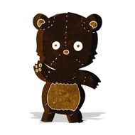 cartoon waving black bear N5