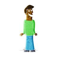 Cartoon Man Shrugging Shoulders N30