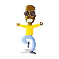 cartoon old man wearing big glasses N2