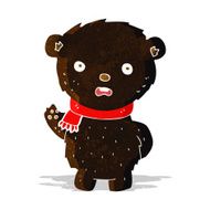 cartoon black bear wearing scarf N2