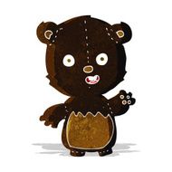 cartoon waving black bear cub