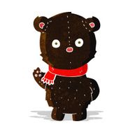 cartoon waving black bear cub N2
