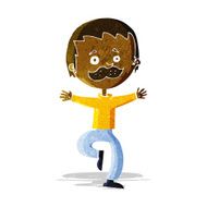 cartoon dancing man with mustache N2
