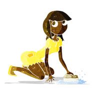 cartoon cinderella scrubbing floors N2