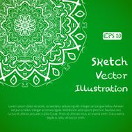 Hand Drawn Mandala Ornament Sketch Mockup vector background