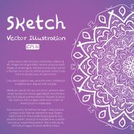 Hand Drawn Mandala Ornament Sketch Mockup vector background N2