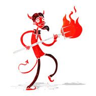 Cartoon Devil With Pitchfork N7