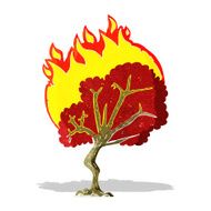 cartoon burning tree N11