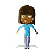 cartoon woman shrugging N7