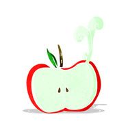 cartoon juicy apple half