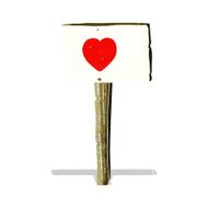 cartoon love heart sign post N2