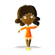 cartoon friendly woman waving N6