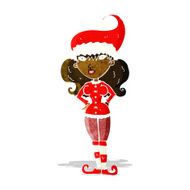 cartoon santa&#039;s helper woman N2