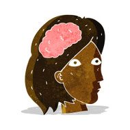 cartoon female head with brain symbol N3
