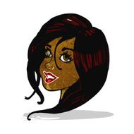 cartoon pretty female face N12