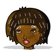 cartoon bored looking woman N3