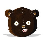 cartoon black teddy bear head