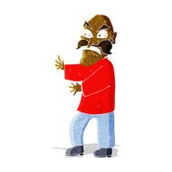 cartoon angry old man N25