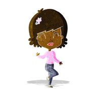 cartoon pretty woman dancing N4