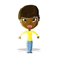 cartoon woman shrugging shoulders N52