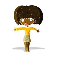 cartoon woman giving thumbs up symbol N9