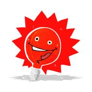 happy flashing red light bulb cartoon
