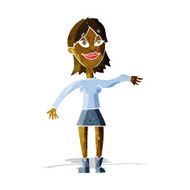 cartoon woman making hand gesture N2