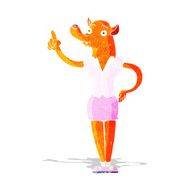 cartoon fox woman with idea