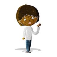 cartoon worried woman N10