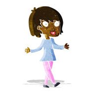 cartoon woman with open arms N10