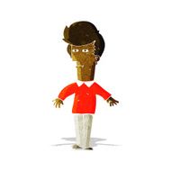cartoon suspicious man N7