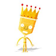 cartoon robot with crown
