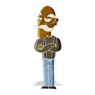 cartoon bored old man N3
