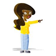 cartoon pretty woman pointing N6