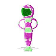 cartoon female astronaut N6