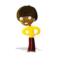 cartoon happy boy with hands on hips N2