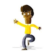 cartoon rushing man