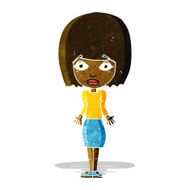 cartoon woman shrugging shoulders N57