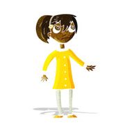 cartoon worried girl N2