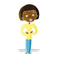 cartoon woman gesturing at self N3