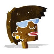 cartoon female face with glasses N2