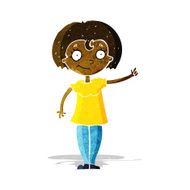 cartoon happy woman pointing N7