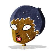 cartoon female zombie head N2
