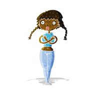 cartoon offended woman covering herself N2