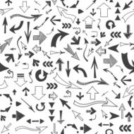 Seamless vector background of arrows different shapes