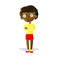 cartoon annoyed woman N31